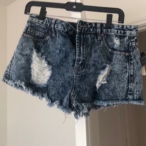 Distressed Denim Shorts